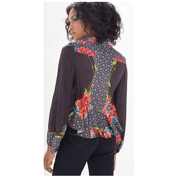 Farm Rio Floral Polka Dot Blouse - Picture 2 of 10